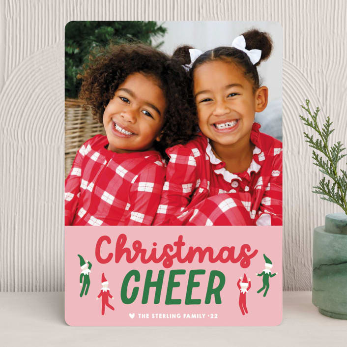 "Dancing Elves" - Holiday Cards in Gumdrop by Jessie Steury - Front