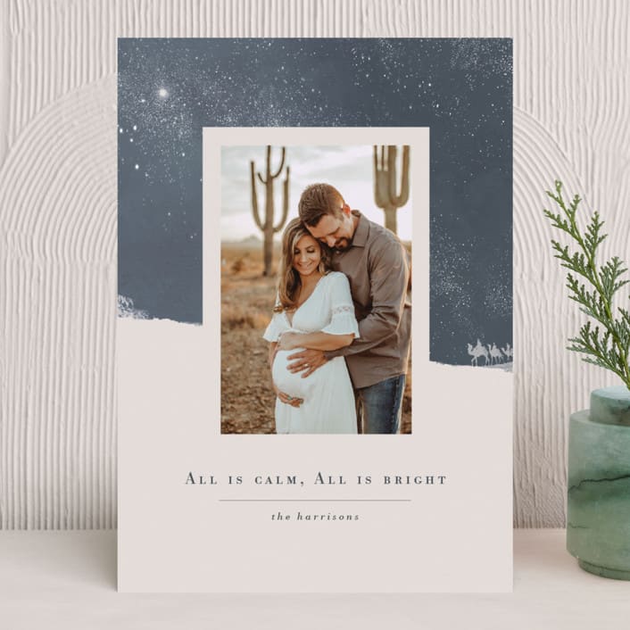 "all is calm all is bright" - Holiday Cards in Sky by Anna Joseph - Front