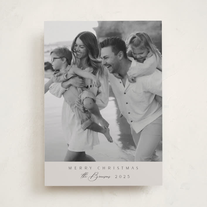 "Minimal Edge" - Holiday Cards in Smoke by Nicole Walsh - Front