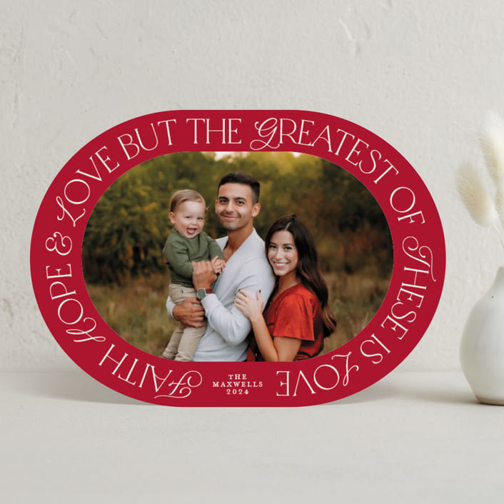 "Greatest Love" - Holiday Cards in Candied Apple by Beth Schneider - Front