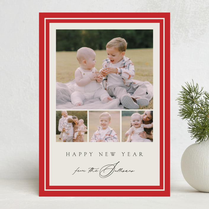 "Tailored" - Holiday Cards in Poinsettia by Amy Kross - Front