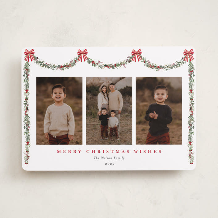 "Joyful Holly" - Holiday Cards in Peppermint by Susan Moyal - Front