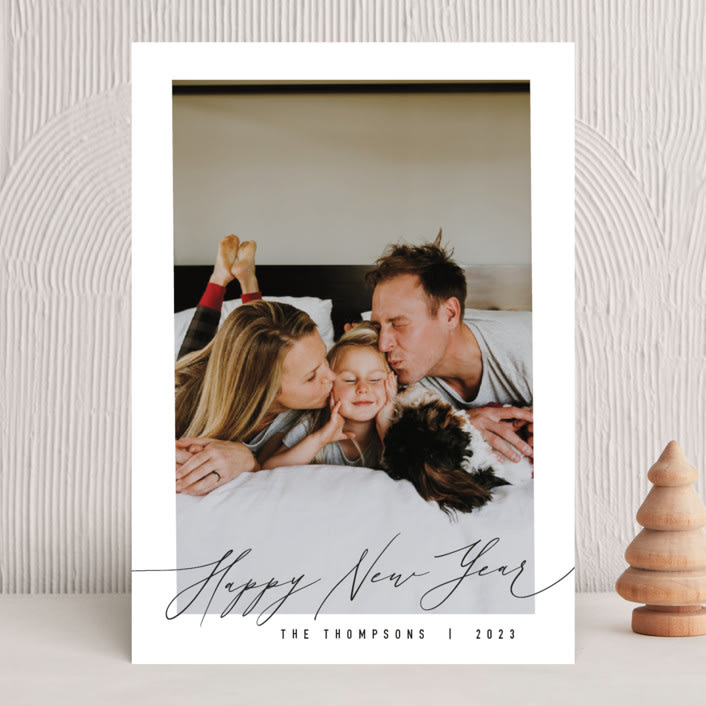 "Freshly Chic" - Holiday Cards in Coal by Nicoletta Savod - Front