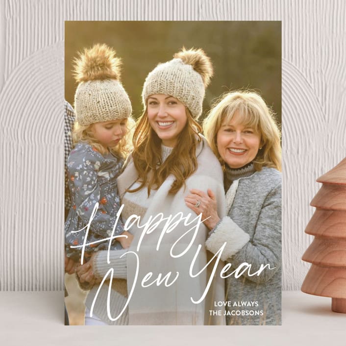 "Grateful always" - Holiday Cards in Snow by Annie Walker - Front
