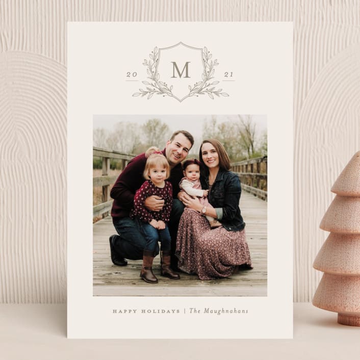 "Monogrammed" - Holiday Cards in Ivory by Meagan Christensen - Front