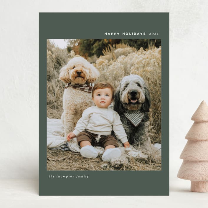 "Simple Greeting" - Holiday Cards in Fir by Ashley Iwafuchi - Front