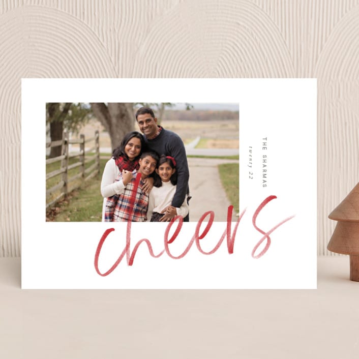 "Merry Overlay" - Holiday Cards in Holly Berry by Summer Winkelman - Front