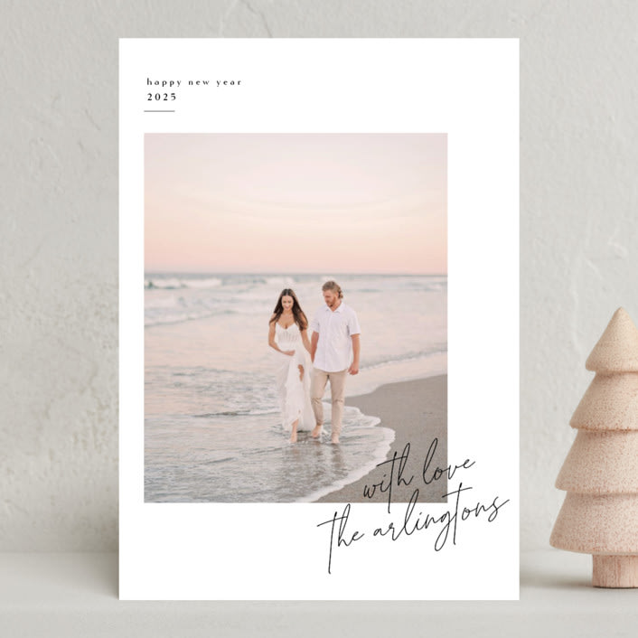 "Minimalist Signature" - Holiday Cards in Coal by Kelly Schmidt - Front