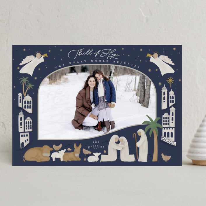 "Neutral Nativity" - Holiday Cards in Royal by Joanna Griffin - Front