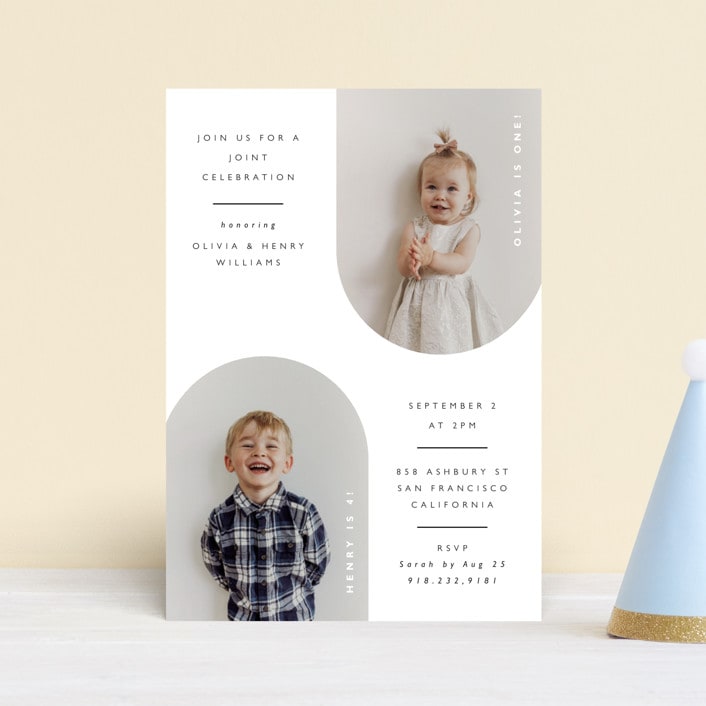 "Joint" - Children's Birthday Party Invitations in Ink by Hudson meet Rose - Front