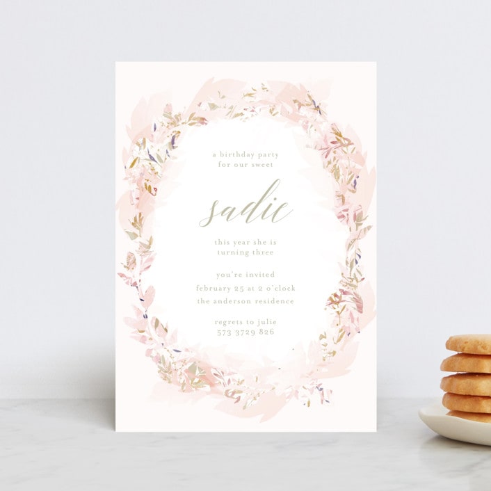 "kiddies crown" - Children's Birthday Party Invitations in Blush by Phrosné Barwood - Front