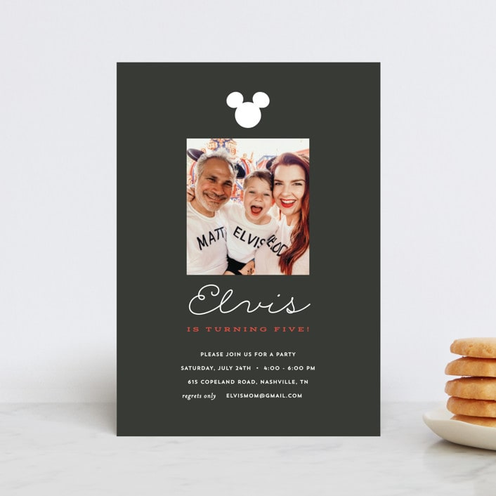 "Disney's Mickey party" - Children's Birthday Party Invitations in Cobblestone by Sara Hicks Malone - Front