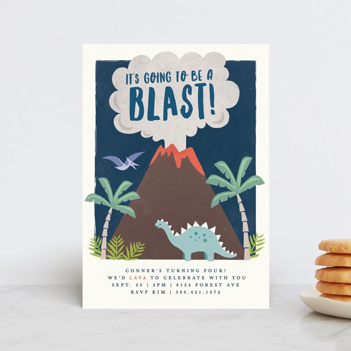"volcano blast" - Children's Birthday Party Invitations in Atlantic by Karidy Walker - Front