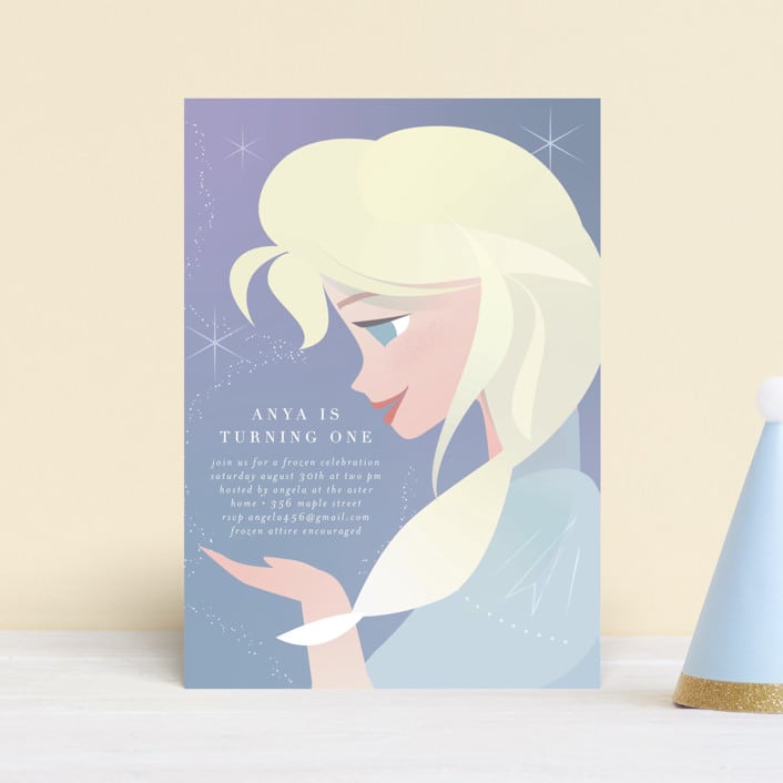 "Disney's Elsa the Snow Queen" - Children's Birthday Party Invitations in Frost by Lori Wemple - Front