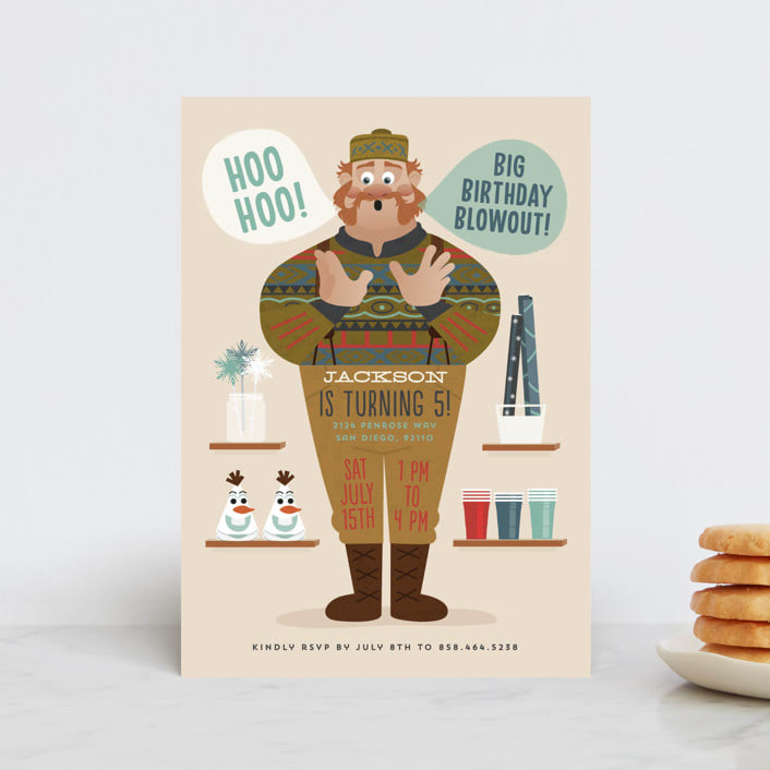 "Disney's Frozen Big Birthday Blowout" - Children's Birthday Party Invitations in Birch by Erica Krystek - Front