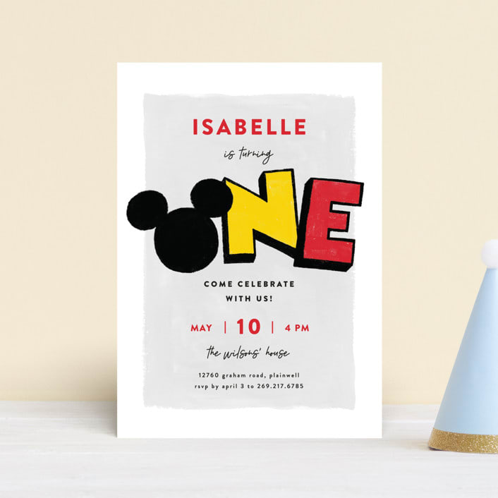 "A Disney Mickey Party" - Children's Birthday Party Invitations in Traditional by Pixel and Hank - Front