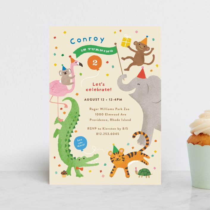 "confetti crew" - Children's Birthday Party Invitations in Sugar Cookie by Jennifer Wick - Front
