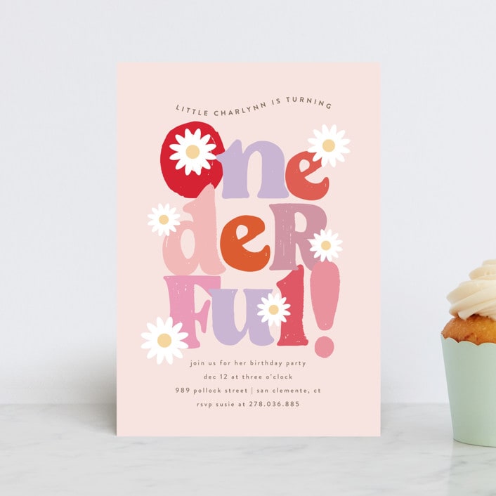 "lei" - Children's Birthday Party Invitations in Petal by chocomocacino - Front