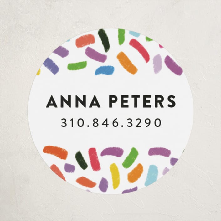 "Confetti Sprinkle" - Custom Name Labels in Gumdrops by Up Up Creative - Front