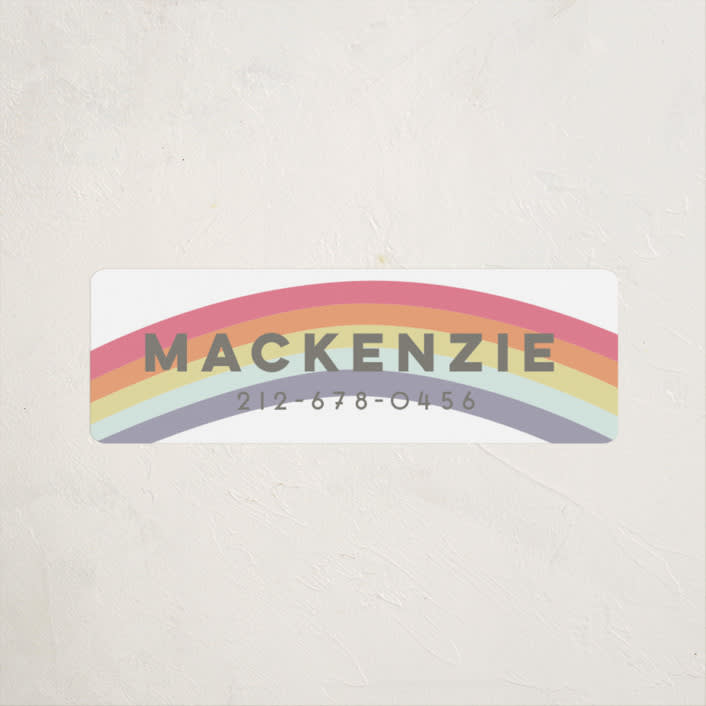 "Over the Rainbow" - Custom Name Labels in Cloud by peetie design - Front