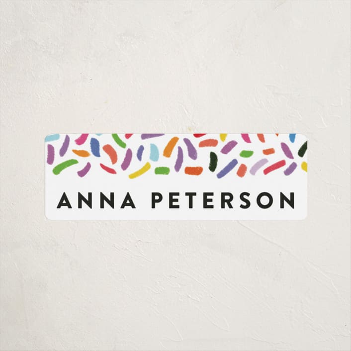 "Confetti Sprinkle" - Custom Name Labels in Gumdrops by Up Up Creative - Front