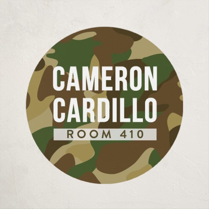 "Camo" - Custom Name Labels in Camouflage by Shiny Penny Studio - Front