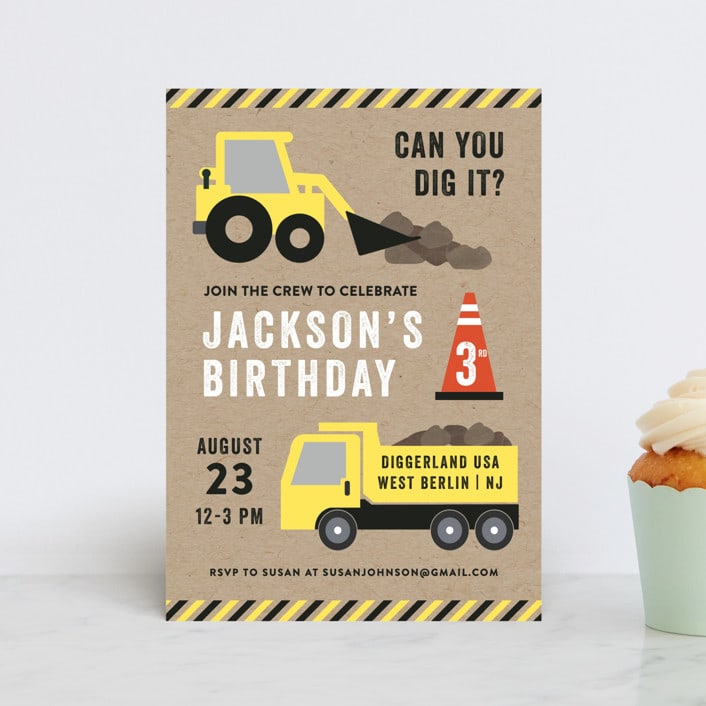 "party zone" - Children's Birthday Party Invitations in Kraft by Annie Holmquist - Front