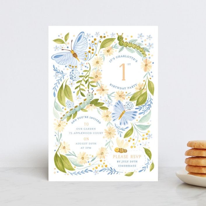 "Daisy Chains" - Children's Birthday Party Invitations in Olive Tree by Sarah Knight - Front