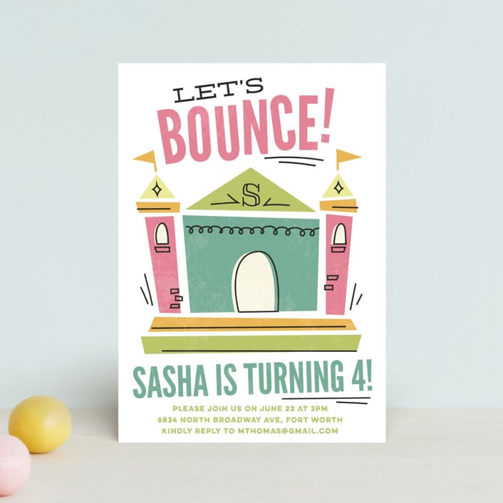 "Let's Bounce" - Children's Birthday Party Invitations in Fairy by Jessie Steury - Front