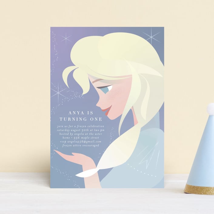 "Disney's Elsa the Snow Queen" - Children's Birthday Party Invitations in Frost by Lori Wemple - Front