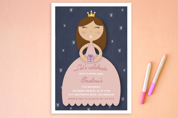 "Royal Ball" - Children's Birthday Party Invitations in Cindy by Giselle Zimmerman - Front