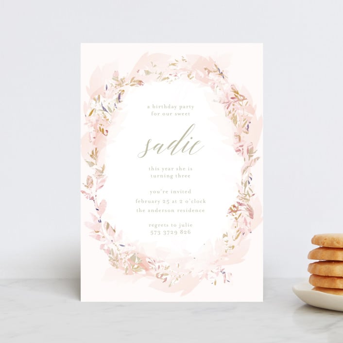 "kiddies crown" - Children's Birthday Party Invitations in Blush by Phrosné Barwood - Front