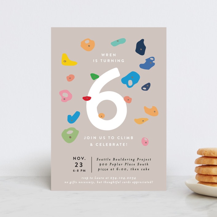 "Bouldering" - Children's Birthday Party Invitations in Bouldering by Alethea and Ruth - Front
