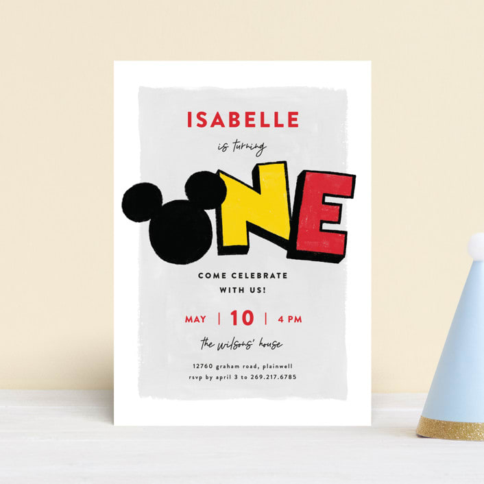 "A Disney Mickey Party" - Children's Birthday Party Invitations in Traditional by Pixel and Hank - Front