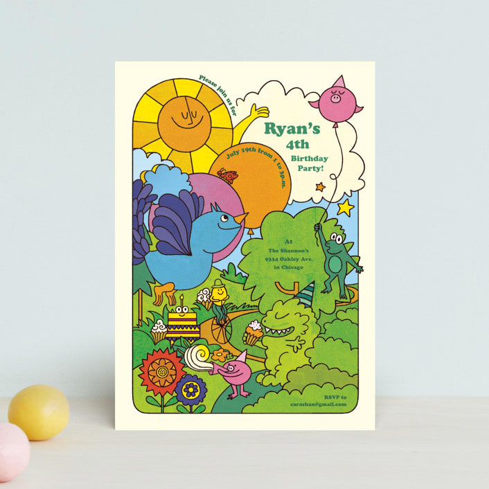 "Birthday Groove" - Children's Birthday Party Invitations in Summer by Morgan Ramberg - Front