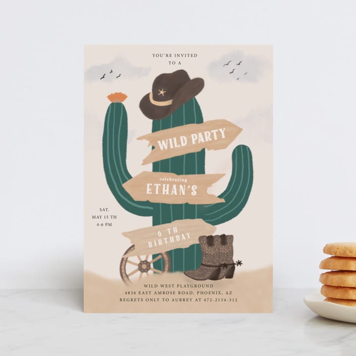"cowboy party" - Children's Birthday Party Invitations in Sand by Jelena Vuletic - Front