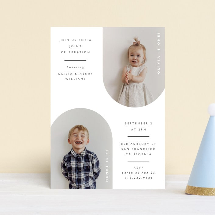 "Joint" - Children's Birthday Party Invitations in Ink by Hudson meet Rose - Front