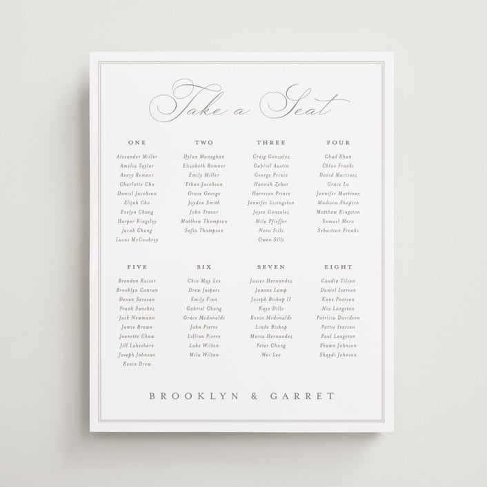 "Overlapping" - Custom Seating Charts in Cotton by Amy Kross - Front