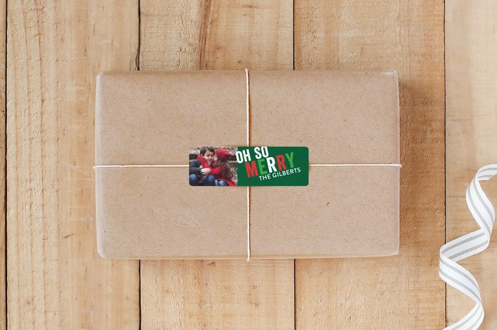 "Oh So Merry" - Custom Stickers in Pine by Shirley Lin Schneider - Front
