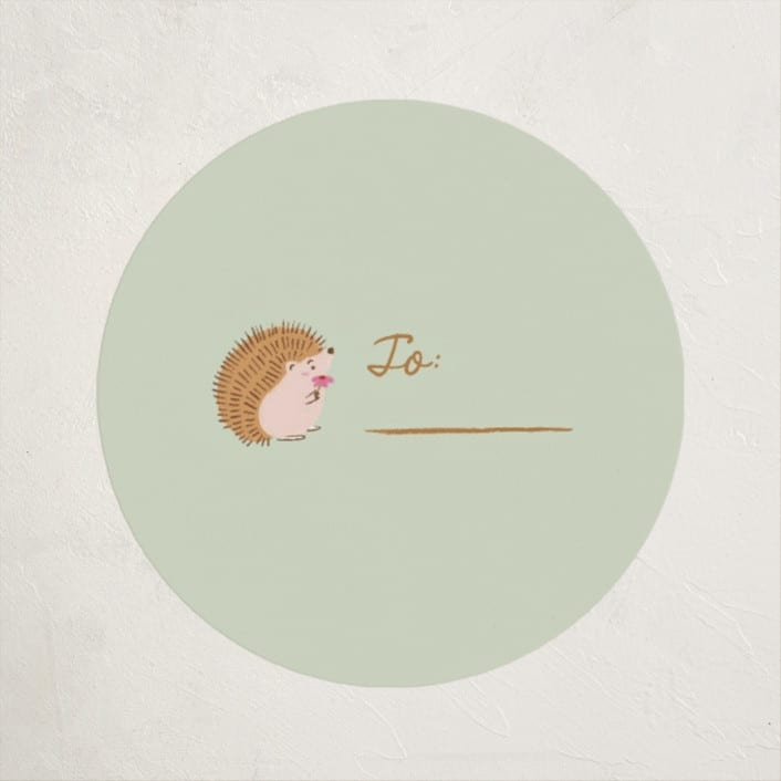 "Hedgehog Maze Game" - Custom Stickers in Sage by Kartika Paramita - Front