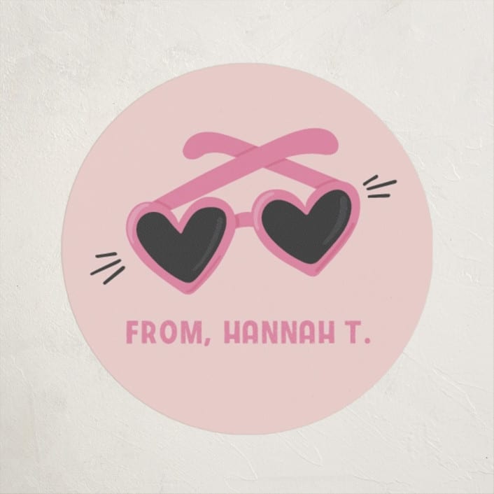 "Heart Eyes Sunglasses" - Custom Stickers in Bubblegum by Olivia Goree - Front