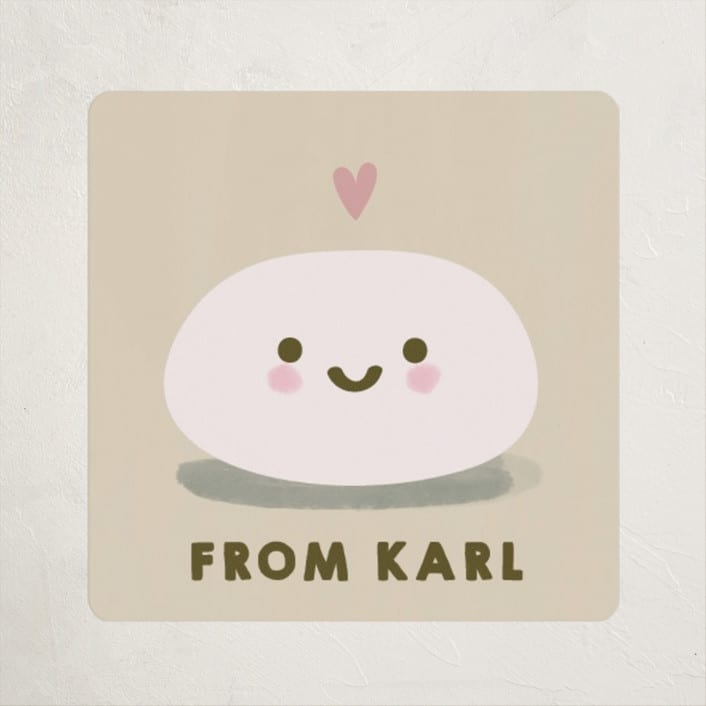 "So Mochi" - Custom Stickers in Olive by Ani Somi - Front