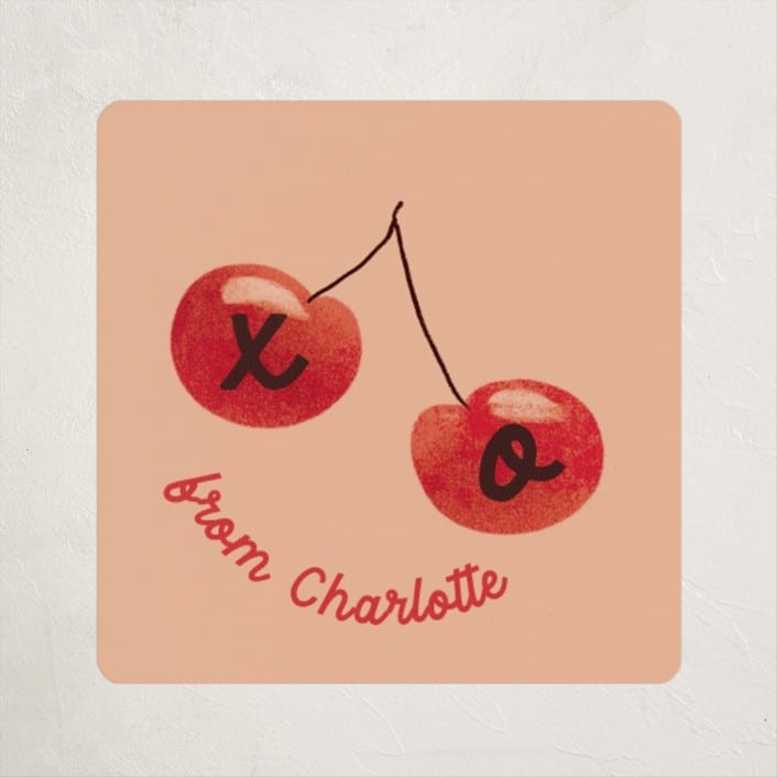 "Cherry Sweet" - Custom Stickers in Peach by Gwen Bedat - Front