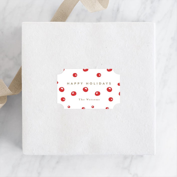 "Floating Greenery" - Custom Stickers in Cranberry by Jan Shepherd - Front