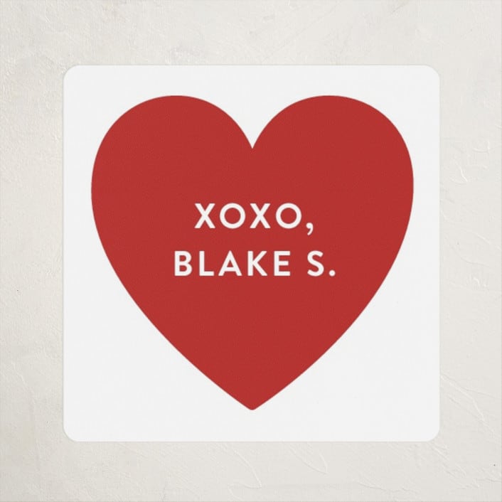 "Happy Heart Day" - Custom Stickers in Red Hot by Jessica Ogden - Front