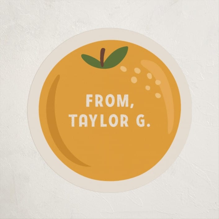 "Orange You Glad?" - Custom Stickers in Coconut by Olivia Goree - Front