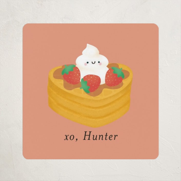 "Waffle Lot" - Custom Stickers in Blush by Itsy Belle Studio - Front
