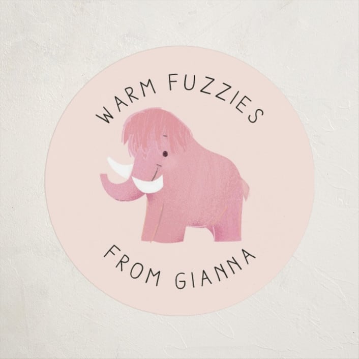 "wooly mammoth" - Custom Stickers in Cotton Candy by Lori Wemple - Front