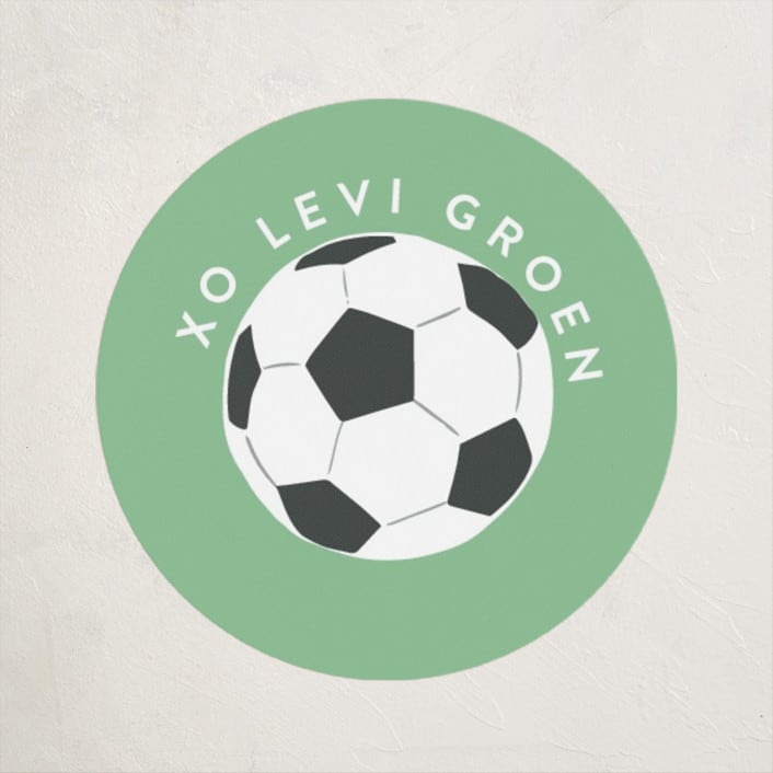 "Soccer Team" - Custom Stickers in Mint by Alethea and Ruth - Front