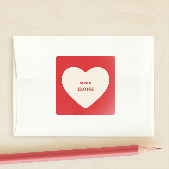 "Happy Day" - Custom Stickers in Cranberry by Alexandra Cohn - Front